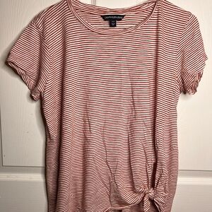 Calvin Klein Red Striped Short Sleeve Tee